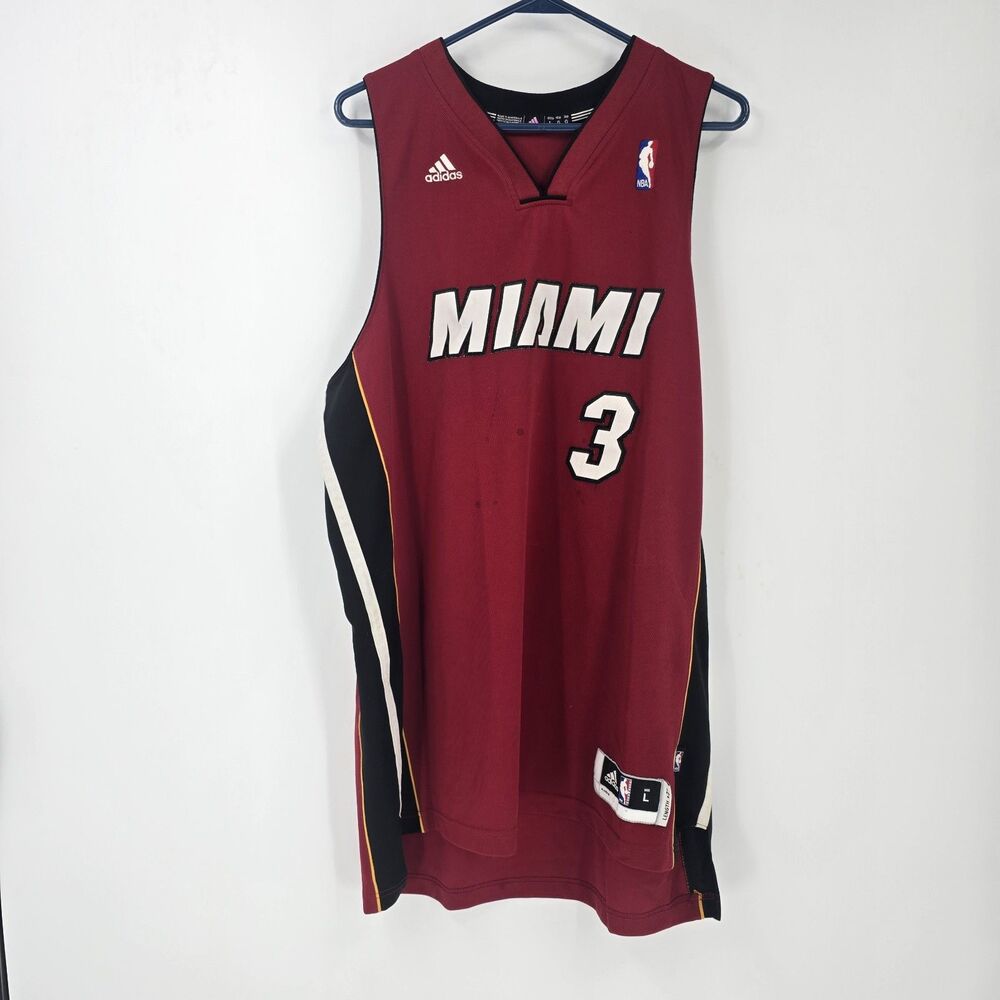 Adidas NBA Miami Heat Dwyane Wade #3 Jersey Size L Length +2